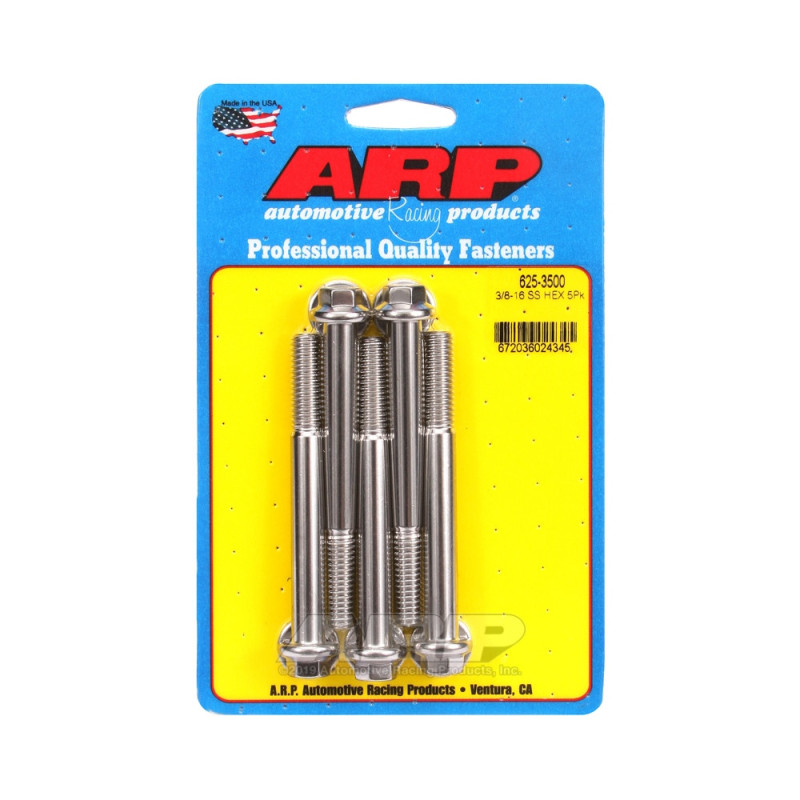 Șuruburi și piulițe universale ARP cu cap STD 3/8-16 – Oțel inoxidabil, cap hexagonal, x5 - ARP-625-3500 - 625-3500 - 3666618192659